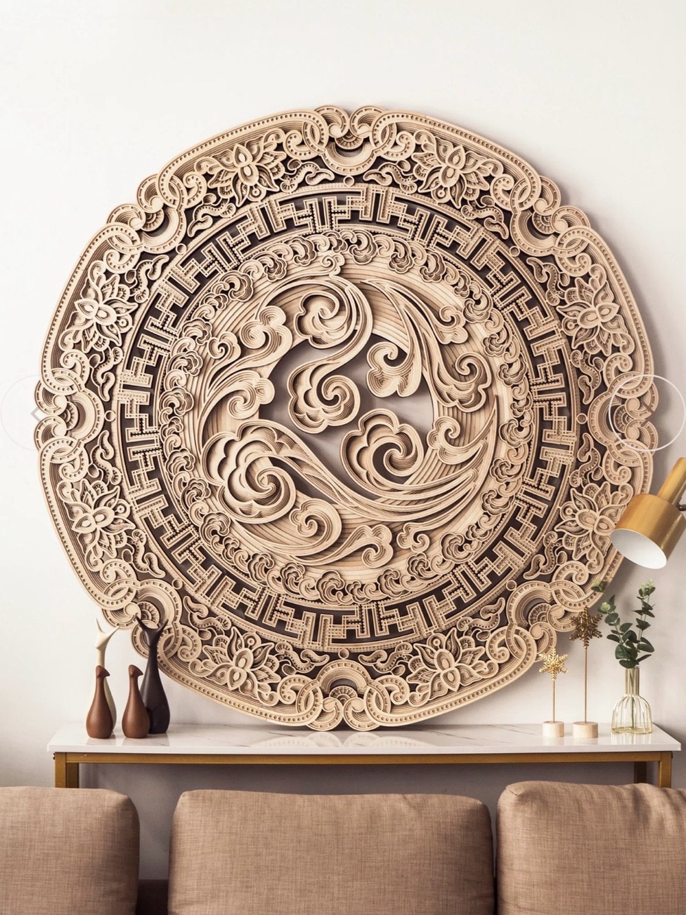 Intricate Multilayer Wood Wall Art
